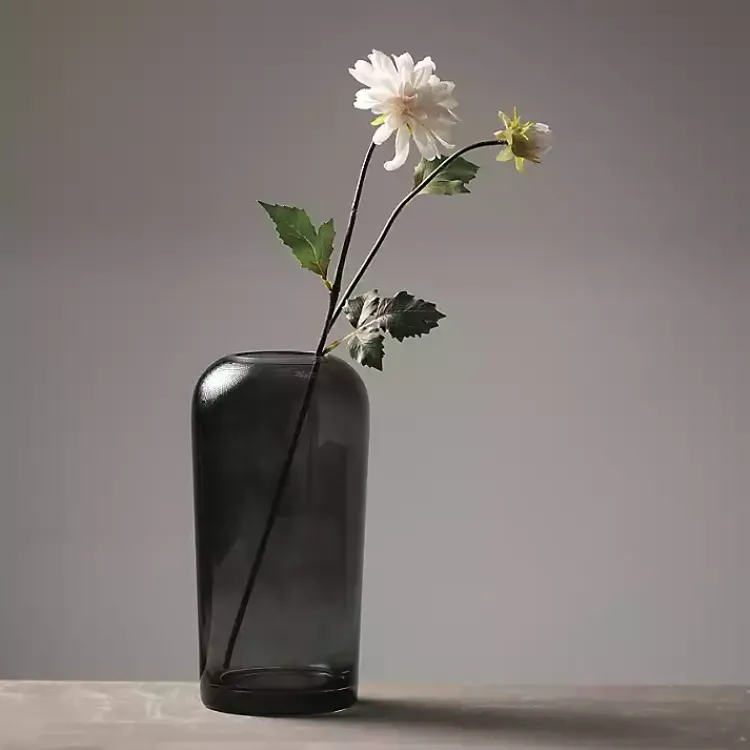 Vases>Kirklands Home Smoked Glass Vase, 10 in. Gray