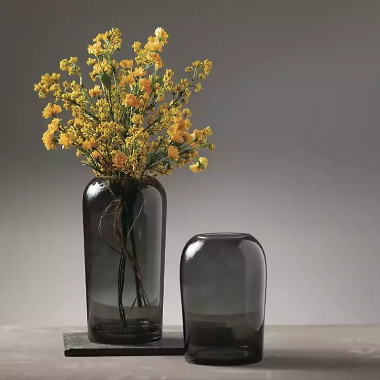 Vases>Kirklands Home Smoked Glass Vase, 10 in. Gray