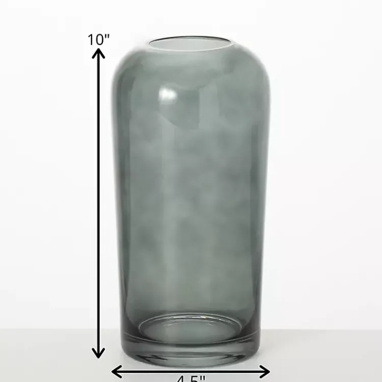 Vases>Kirklands Home Smoked Glass Vase, 10 in. Gray