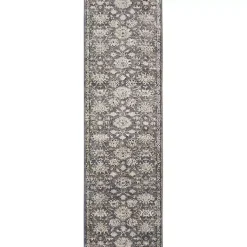 Kirklands Home Smokey Blue and Ivory Floral Runner, 2x7 New