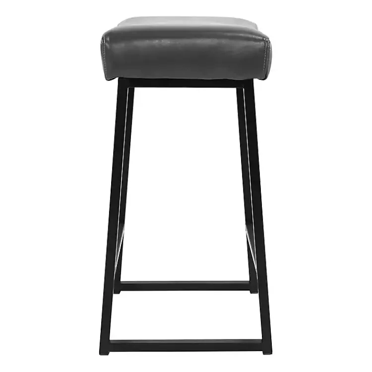 Kirklands Home Smokey Faux Leather Counter Stools, Set of 2 Gray Clearance