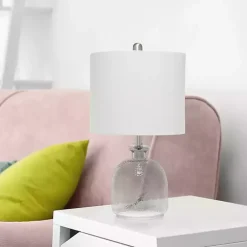 Kirklands Home Smokey Hammered Glass Shade Table Lamp Gray
