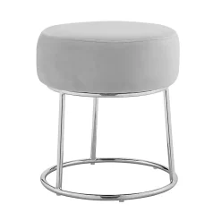 Kirklands Home Smokey Velvet Vanity Stool Gray Discount