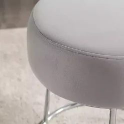 Kirklands Home Smokey Velvet Vanity Stool Gray Discount