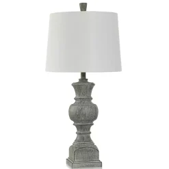 Kirklands Home Smokey Slate Gray Baluster Grain Table Lamp White Online