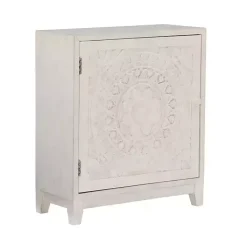 Kirklands Home Smokey Resin Medallion Door Cabinet White Online