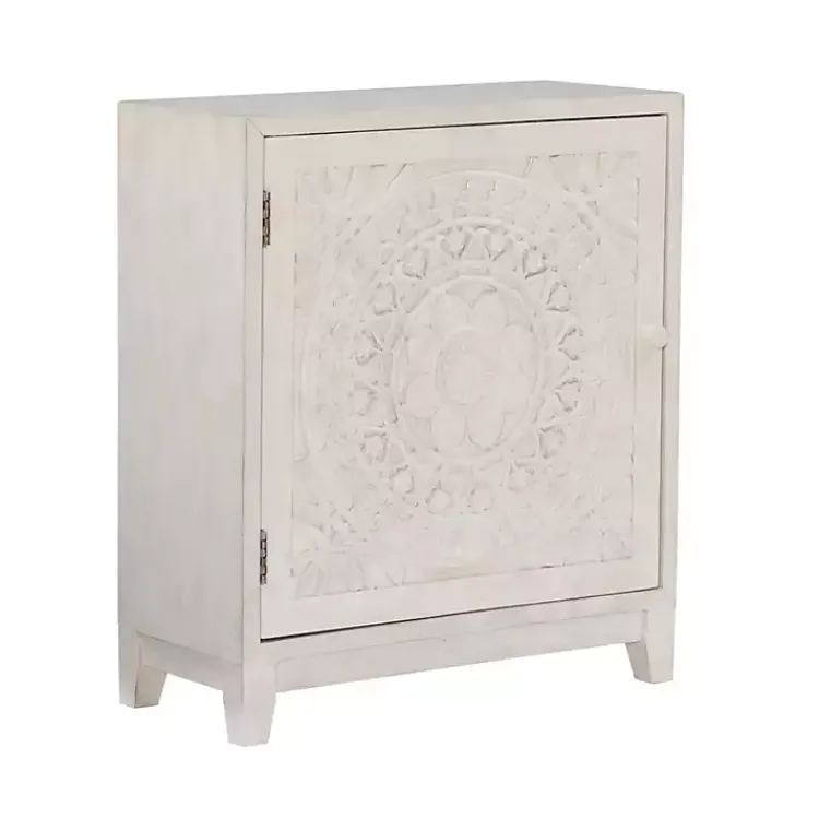 Kirklands Home Smokey Resin Medallion Door Cabinet White Online