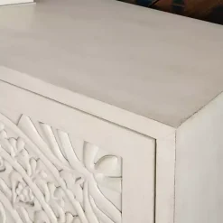 Kirklands Home Smokey Resin Medallion Door Cabinet White Online