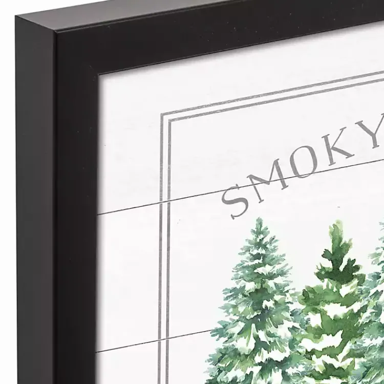 Christmas Art & Wall Decor>Kirklands Home Smoky Mountain Christmas Tree Farm Framed Plaque White