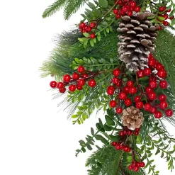 Christmas Wreaths>Kirklands Home Snow Berry Pine Teardrop Christmas Swag