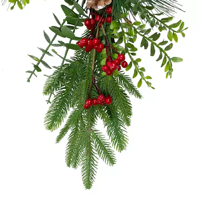 Christmas Wreaths>Kirklands Home Snow Berry Pine Teardrop Christmas Swag