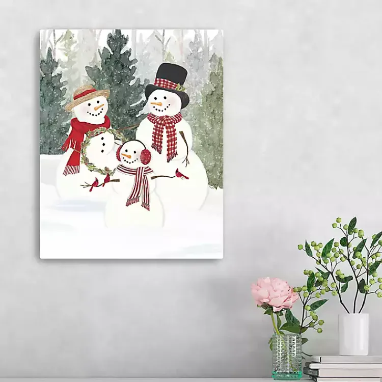 Christmas Art & Wall Decor>Kirklands Home Snow Family in Forest Canvas Art Print