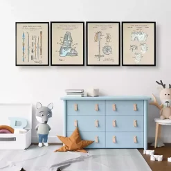 Kirklands Home Snow Skiing Patents Framed Art Prints Multi New