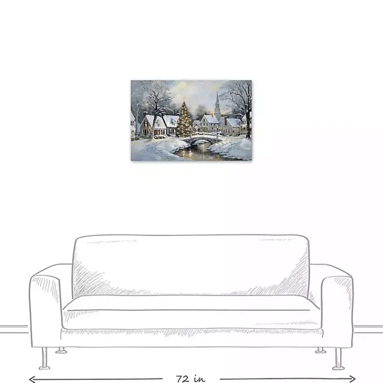 Christmas Art & Wall Decor>Kirklands Home Snow Winter Village Canvas Art Print
