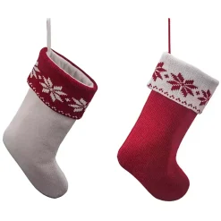 Christmas Stockings & Stocking Holders>Kirklands Home Snowflake Border Christmas Stockings, Set of 2