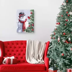 Christmas Art & Wall Decor>Kirklands Home Snowman and Cardinal Canvas Art Print