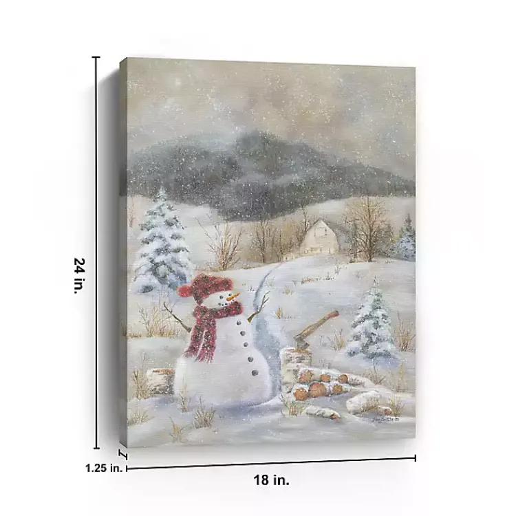 Christmas Art & Wall Decor>Kirklands Home Snowman Canvas Christmas Art Print Gray