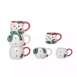 Christmas Dining & Entertaining>Kirklands Home Snowman Ceramic Stacking Mugs, Set of 3