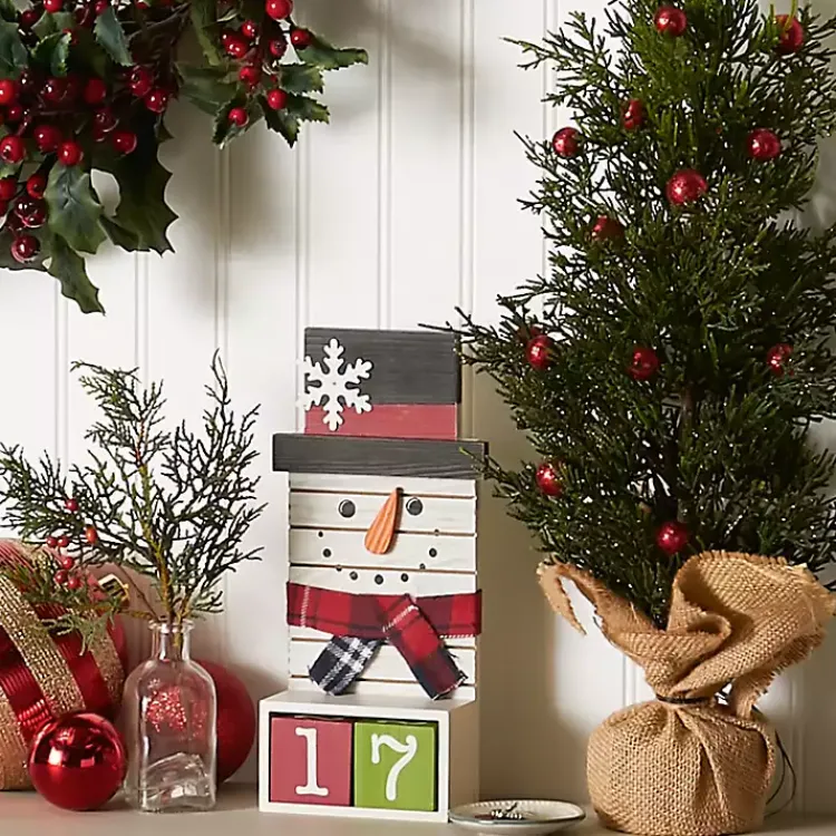 Christmas Decorations>Kirklands Home Snowman Christmas Countdown Blocks Figurine