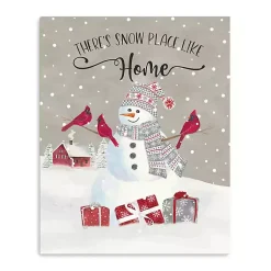 Christmas Art & Wall Decor>Kirklands Home Snowman Home Christmas Wall Plaque Gray