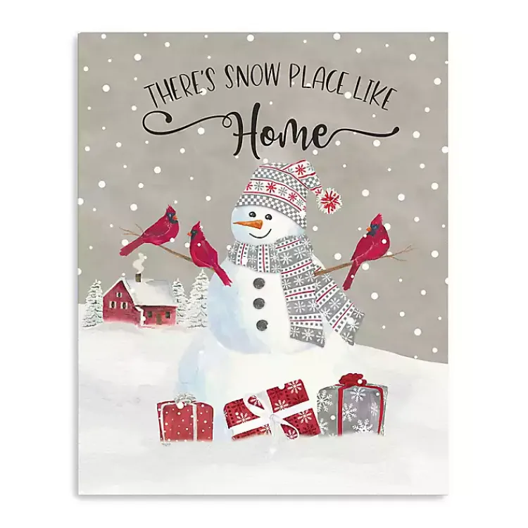 Christmas Art & Wall Decor>Kirklands Home Snowman Home Christmas Wall Plaque Gray