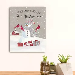 Christmas Art & Wall Decor>Kirklands Home Snowman Home Christmas Wall Plaque Gray