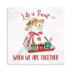 Christmas Art & Wall Decor>Kirklands Home Snowman Life is Sweet Christmas Wall Plaque White