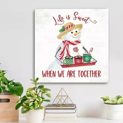 Christmas Art & Wall Decor>Kirklands Home Snowman Life is Sweet Christmas Wall Plaque White