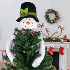 Christmas Tree Decorations>Kirklands Home Snowman Plush Christmas Tree Topper White