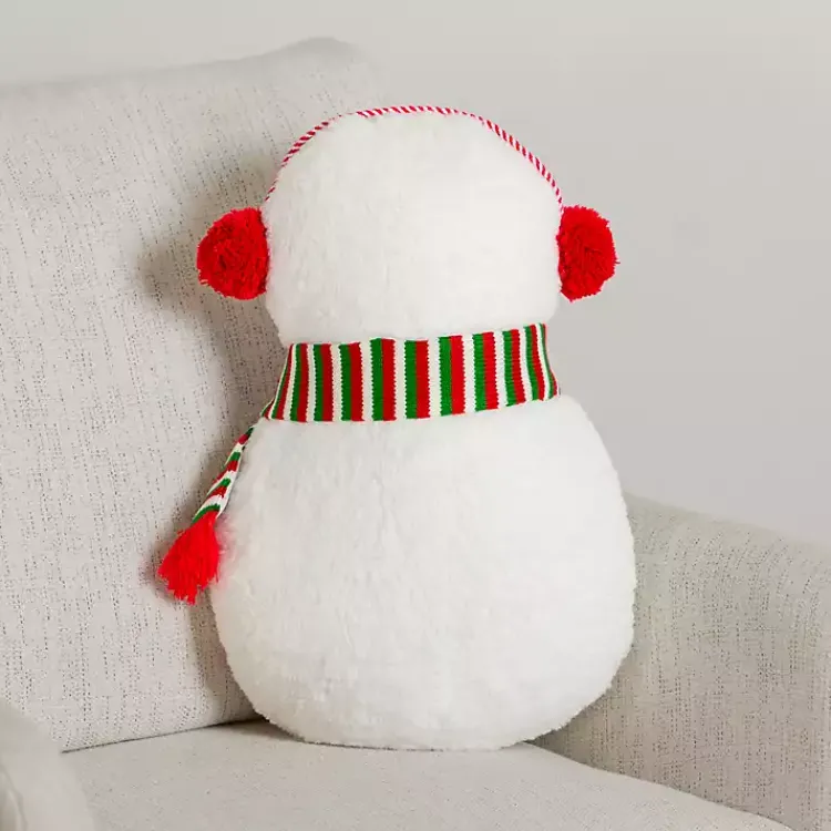 Pillows>Kirklands Home Snowman Shaped Holiday Pillow White