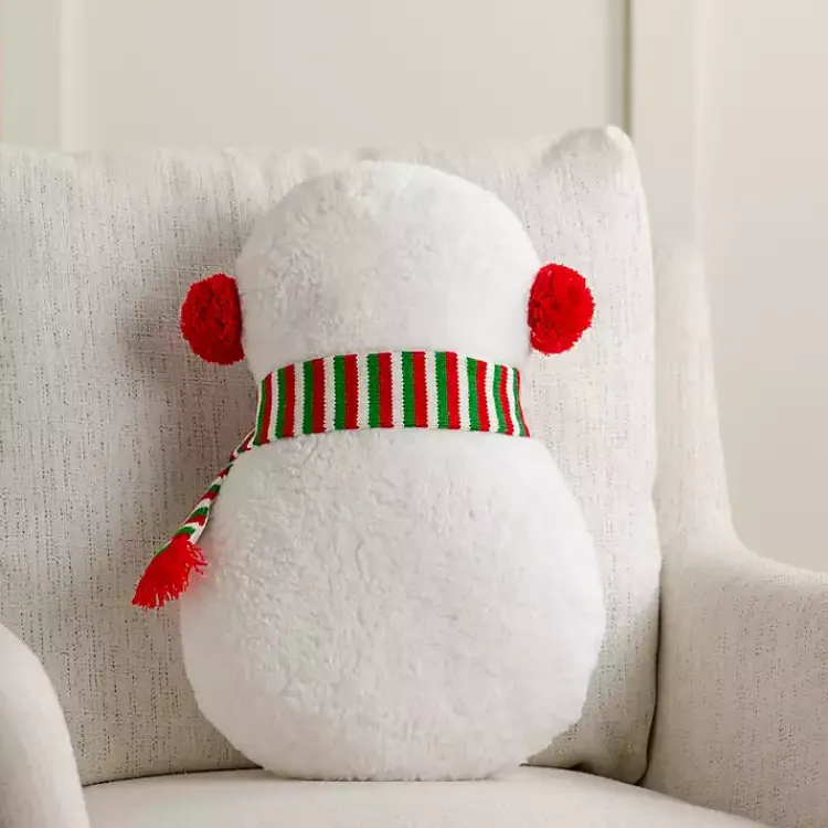 Pillows>Kirklands Home Snowman Shaped Holiday Pillow White