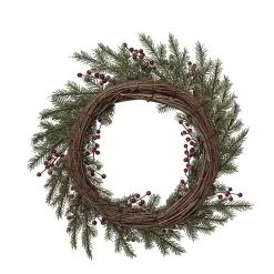 Christmas Wreaths>Kirklands Home Snowy Berry and Greenery Christmas Wreath
