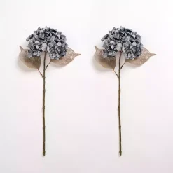 Stems & Bouquets>Kirklands Home Snowy Hydrangea Stems, Set of 2 Blue