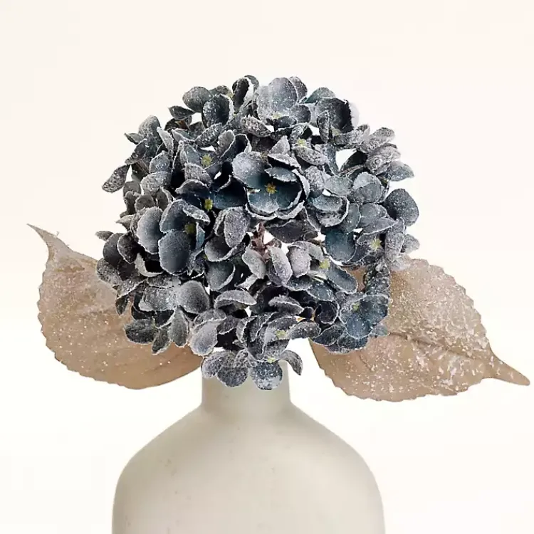 Stems & Bouquets>Kirklands Home Snowy Hydrangea Stems, Set of 2 Blue