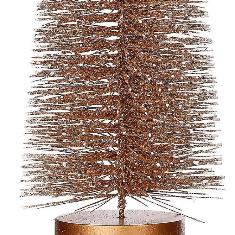 Christmas Decorations>Kirklands Home Snowy Bronze Bristle Christmas Trees, Set of 3 Gold