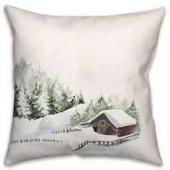 Christmas Pillows>Kirklands Home Snowy Cabin Christmas Pillow Gray