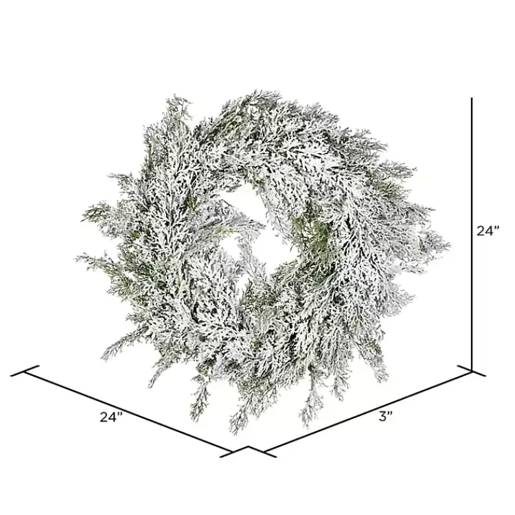 Wreaths>Kirklands Home Snowy Cedar Wreath