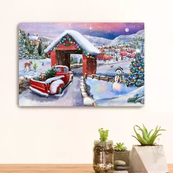 Christmas Art & Wall Decor>Kirklands Home Snowy Christmas Road Trip Canvas Art Print, 16x24