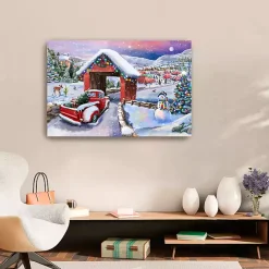 Christmas Art & Wall Decor>Kirklands Home Snowy Christmas Road Trip Canvas Art Print, 24x36
