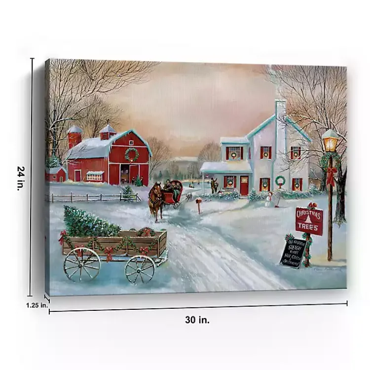 Christmas Art & Wall Decor>Kirklands Home Snowy Christmas Tree Farm Canvas Art Print