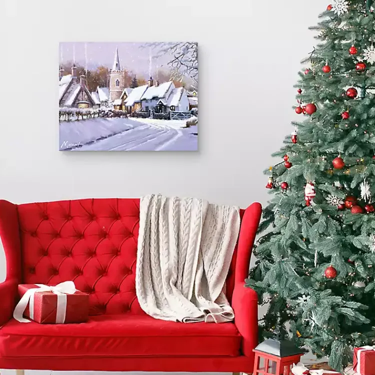 Christmas Art & Wall Decor>Kirklands Home Snowy Christmas Village Canvas Art Print