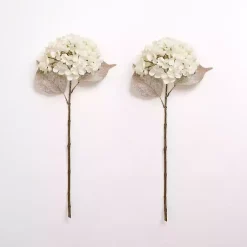 Stems & Bouquets>Kirklands Home Snowy Cream Hydrangea Stems, Set of 2 Ivory