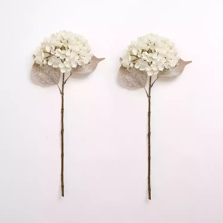 Stems & Bouquets>Kirklands Home Snowy Cream Hydrangea Stems, Set of 2 Ivory