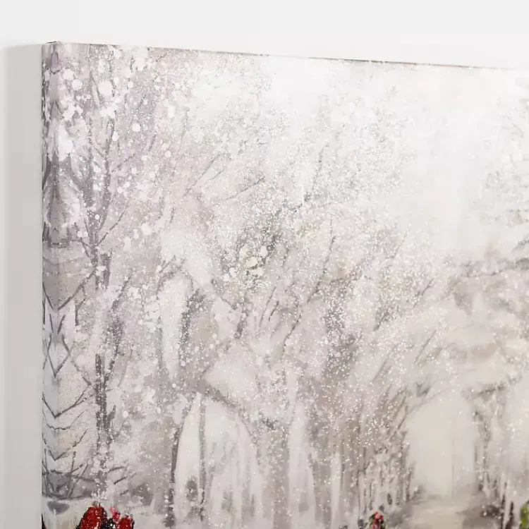 Christmas Art & Wall Decor>Kirklands Home Snowy Drive Canvas Art Print White