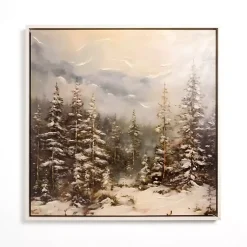Kirklands Home Snowy Forest at Dusk Framed Canvas Art Print