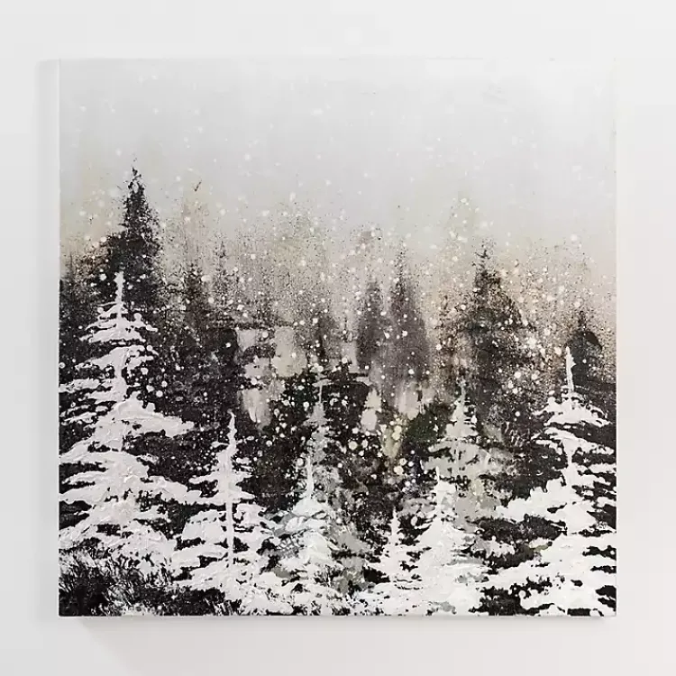 Christmas Art & Wall Decor>Kirklands Home Snowy Forest Canvas Art Print