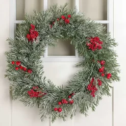 Wreaths>Kirklands Home Snowy Japanese Pine and Berry Wreath