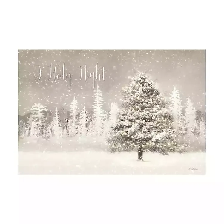 Christmas Art & Wall Decor>Kirklands Home Snowy O Holy Night Canvas Art Print White