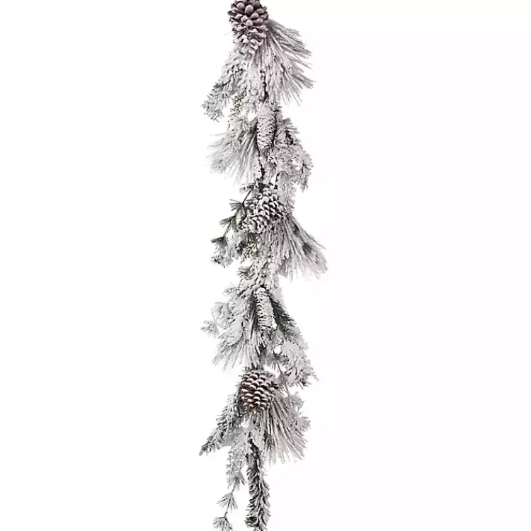 Christmas Arrangements & Garland>Kirklands Home Snowy Pine and Cedar Cone Winter Garland