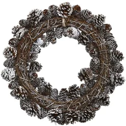 Christmas Wreaths>Kirklands Home Snowy Pinecone Mix Wreath